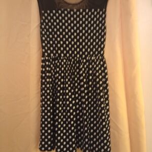 Blue Rain Black and White Polka Dot Dress